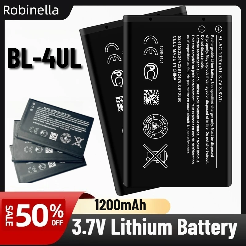 

Long-Lasting BL-4UL 3.7V Li-Polymer Battery for Nokia 3310 2017,Lumia Series,and Compatible Phone Models Батарейка Nokia Bl‐-4UL