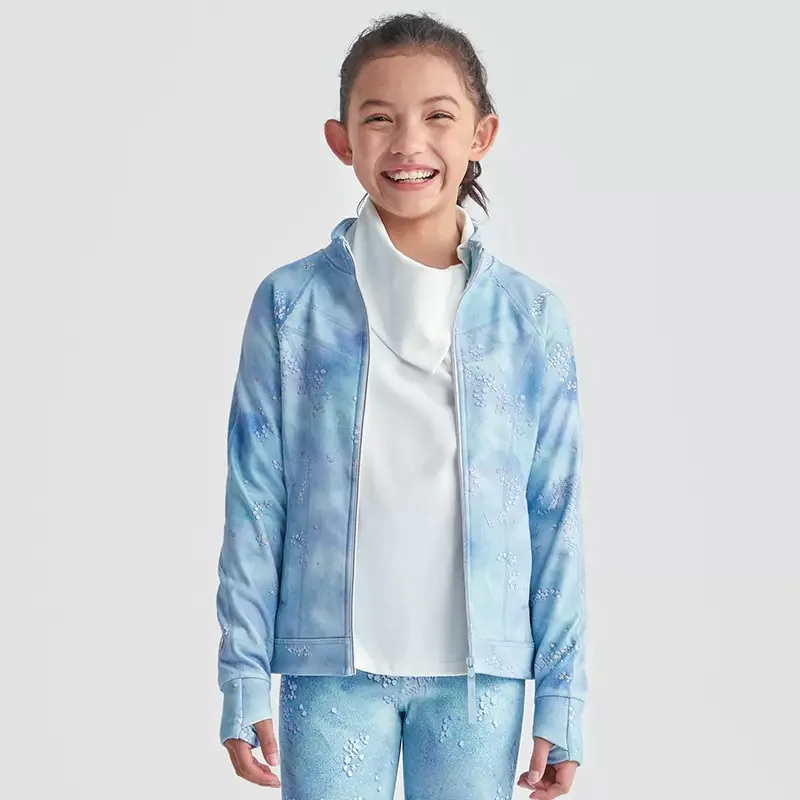 Girls Athletic Running Jacket Kids Yoga Coat Winter Warm Thickened Thermal Outdoor Sports Exercise Pullover Windproof Hoodie Gym