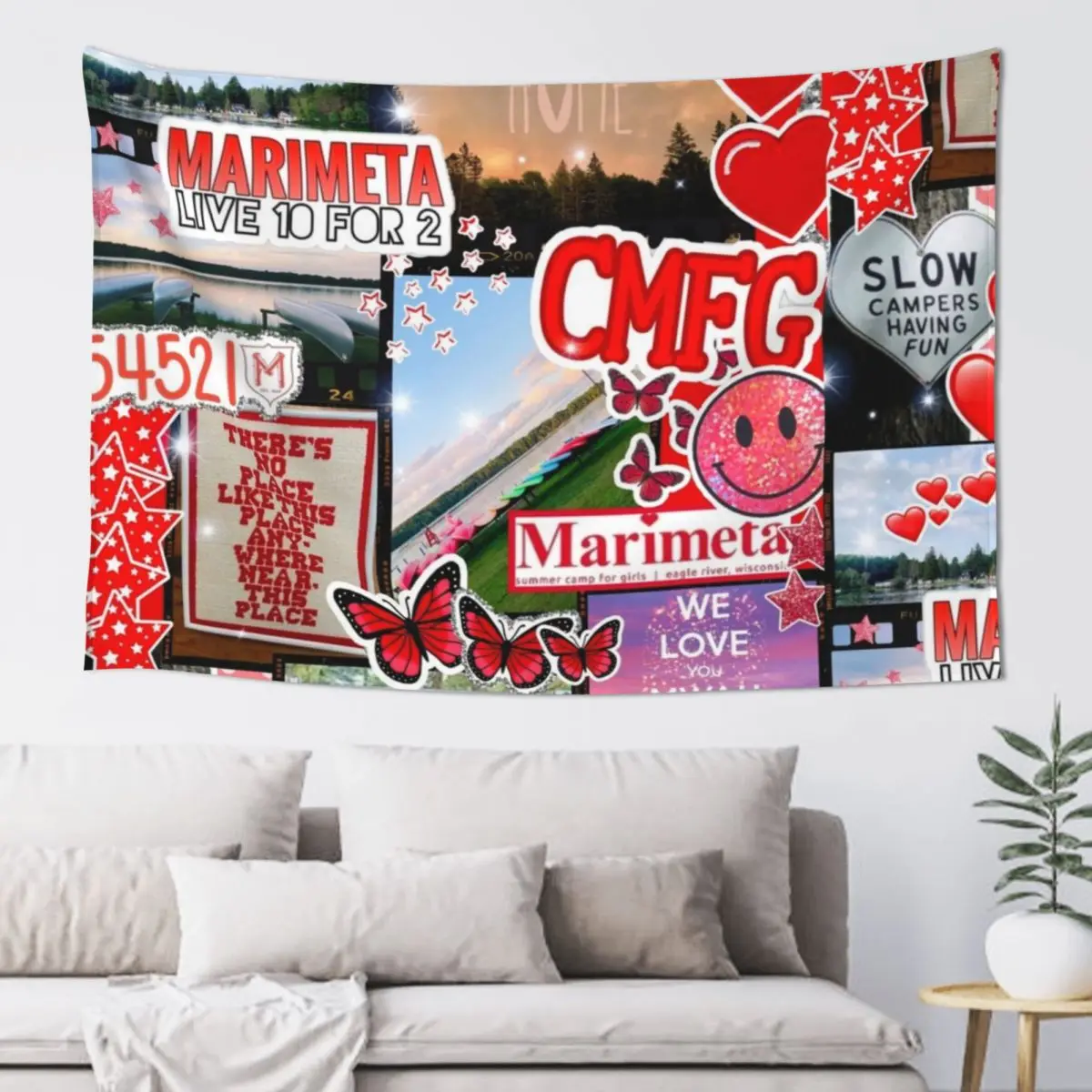 

Camp Marimeta Collage Tapestry Room Aesthetic Living Room Decoration Bedroom Decor Tapete For The Wall Tapestry
