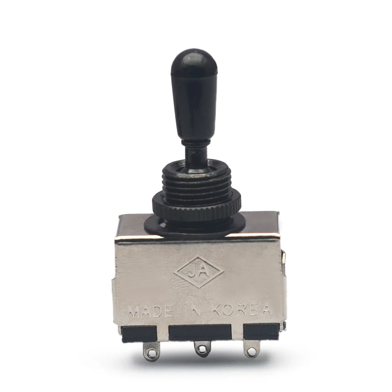 6Pcs Pickup Selecting Switch Black 3 Way Toggle Switch Sealed Switch for Electric Guitar Black with Black/Cream/white Tip