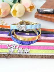 100p Toy Waistband PU Bracelet Wristband 8/10mm 21cm LengthThrough Slide Charms Letters Alphabet DIY Jewelry For Women Kids Gift