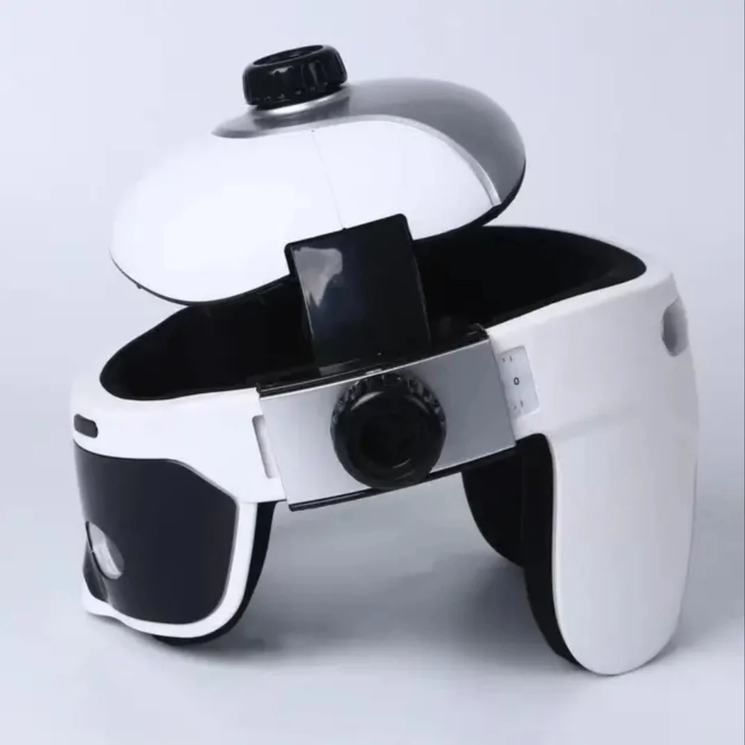 Leading Dual Vibrating Heated Electric Head Massager Automatic Air Pressure Wireless Music Head Massage Helmet - Image 4