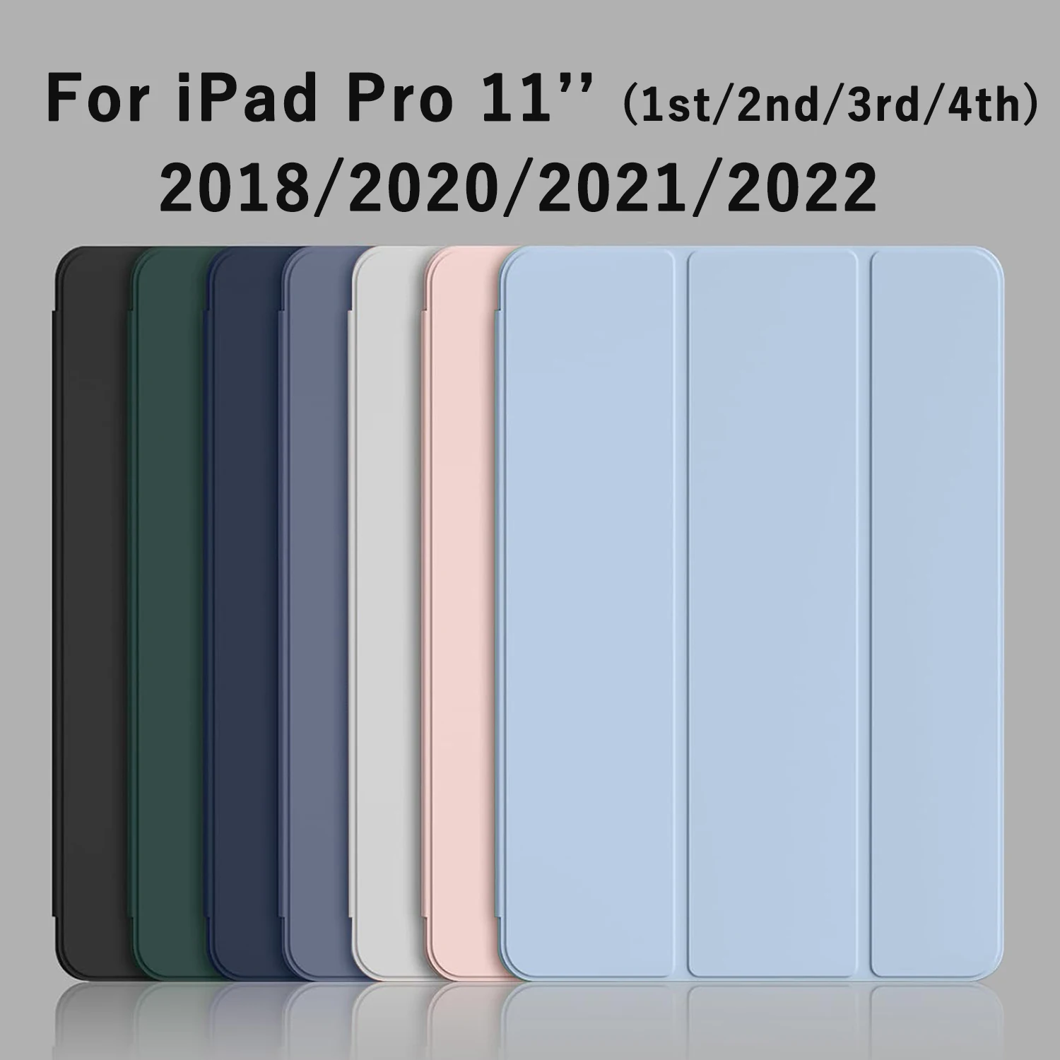 Tri-fold Flip Case For iPad Pro 11 inch (1st/2nd/3rd/4th) 2018/2020/2021/2022 Magnetic Stand PU Leather Protective Cover