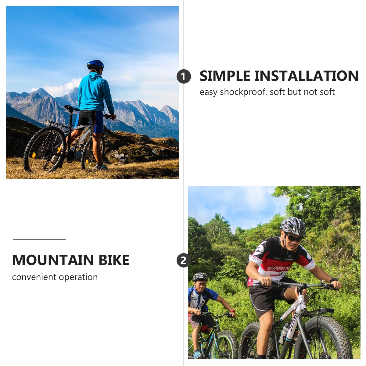 

2pcs Bike Rear Seat Cushion Thick Saddle Pad Wooden Board Support Heavy Duty Durable For Road Mountain Folding Bikes