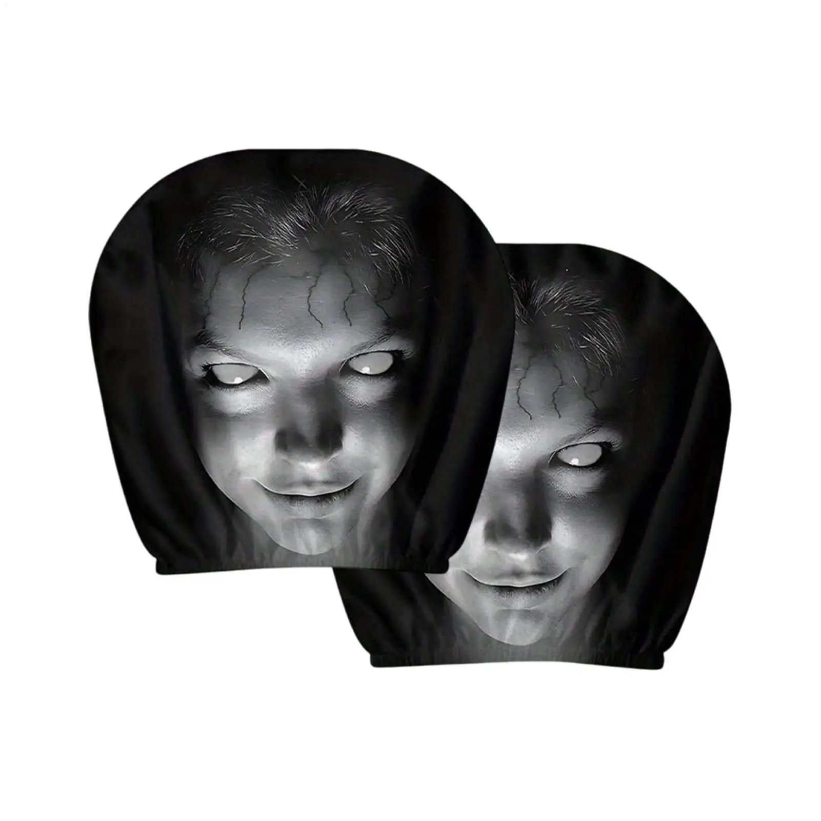 Halloween Decor Car Headrest Covers Funny Universal Creative Fun Smiling Face Car Headcover for Sedans trucks trucks
