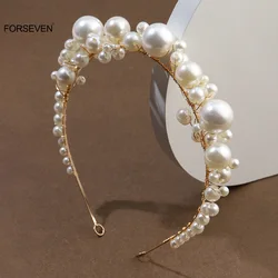 Luxury Big Pearl Headband For Women Girls Hairbands Simple Hair Hoop Bands Super Fairy Headwear Bride Hair Jewelry Accessories