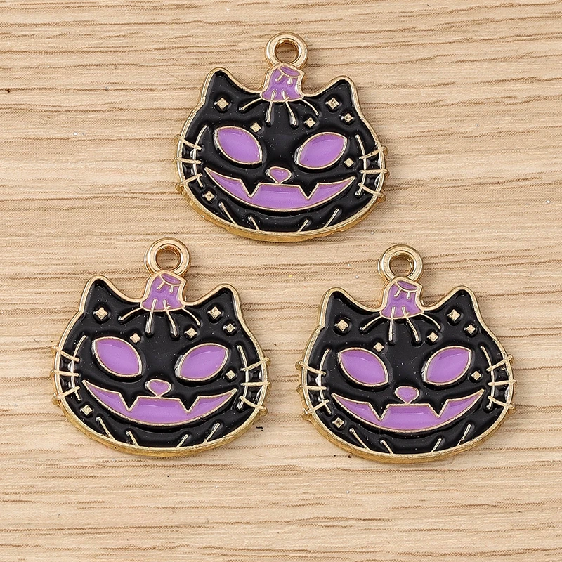 10 Stück 19x20mm Cartoon Emaille Halloween Kürbis Charms Anhänger für Schmuckherstellung Ohrringe Halsketten Armbänder DIY Bastelbedarf – Detail 4
