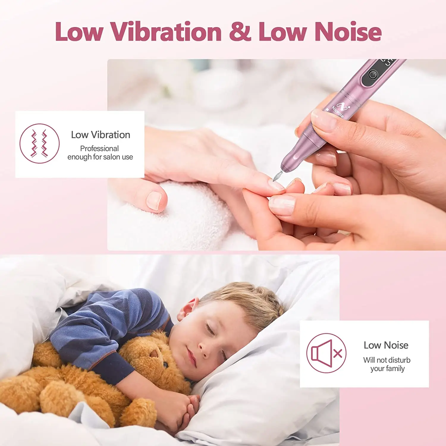 Electric Nail Drill Machine 35000RPM USB Rechargeable Nail Sander For Gel Polish Cordless Manicure Machine with LED Display