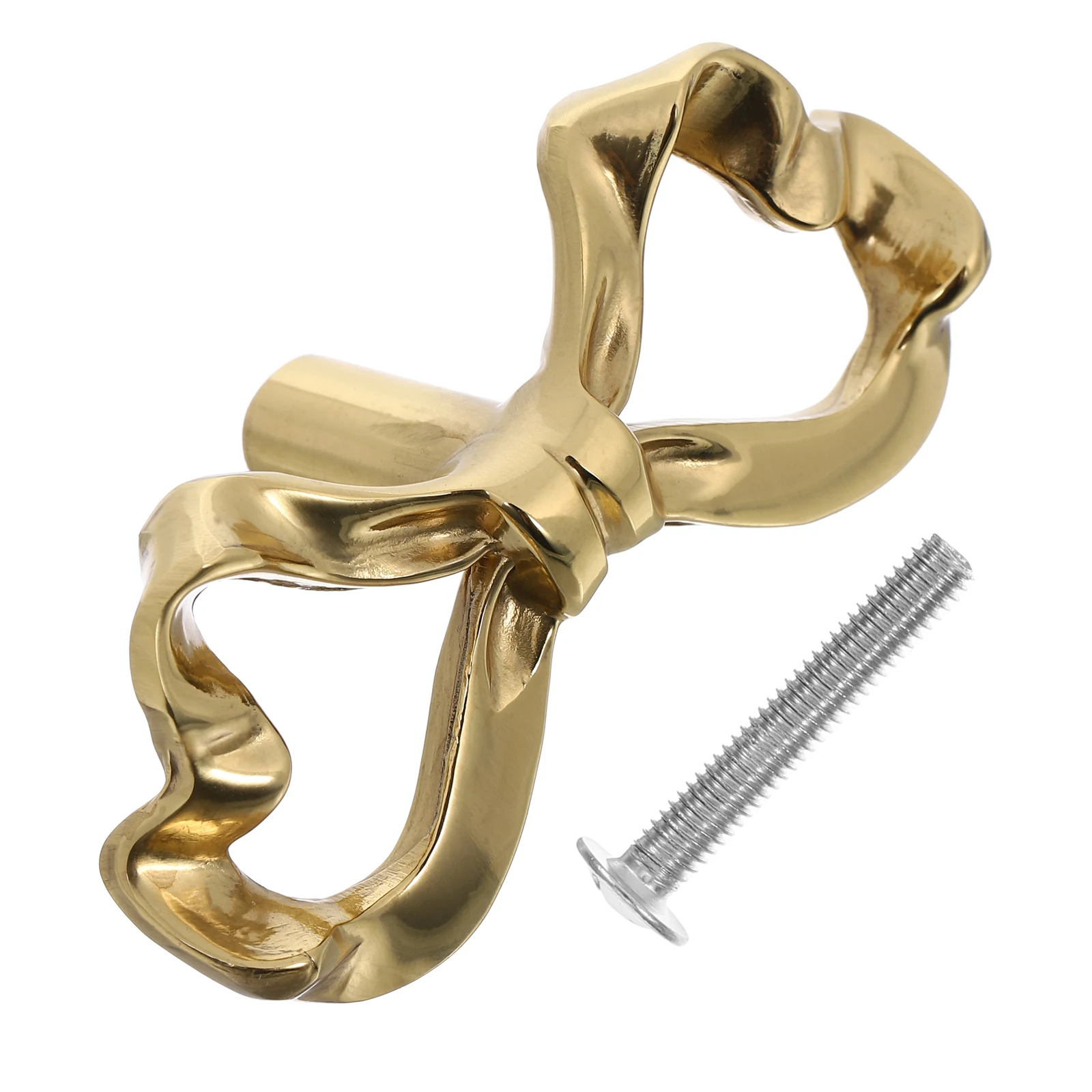 

Brass Shaped Drawer Knobs 60X27Mm Vintage Cabinet Handles Retro Dresser Pulls Creative Wardrobe Closet Hardware Solid Unique Bow