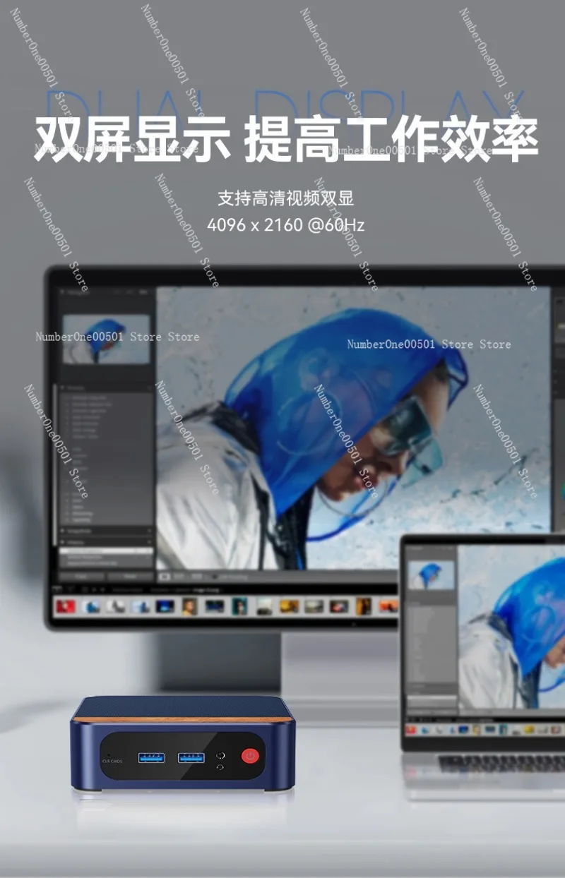 شاشة مزدوجة 4K كمبيوتر صغير الجيل الثاني عشر N100 N150 خفيف ورقيق محمول لتعليم الكمبيوتر المكتبي نقطة نهاية سحابة