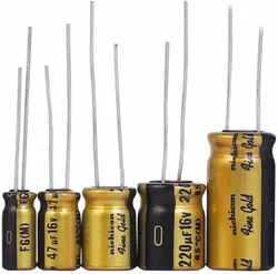 20PCS/lot Original nichicon (fine gold) FG series 6.3V-100V fever capacitor audio aluminum electrolytic capacitor free shipping