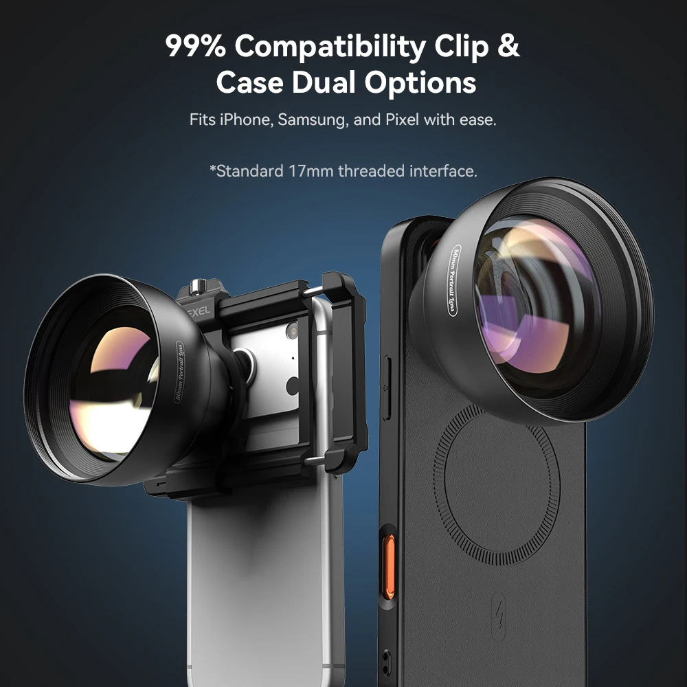 APEXEL 2X Phone Portrait Lens Natural Bokeh Effect 50mm Focal Length Clip On Cell Phone Camera Lens for Portrait Photography