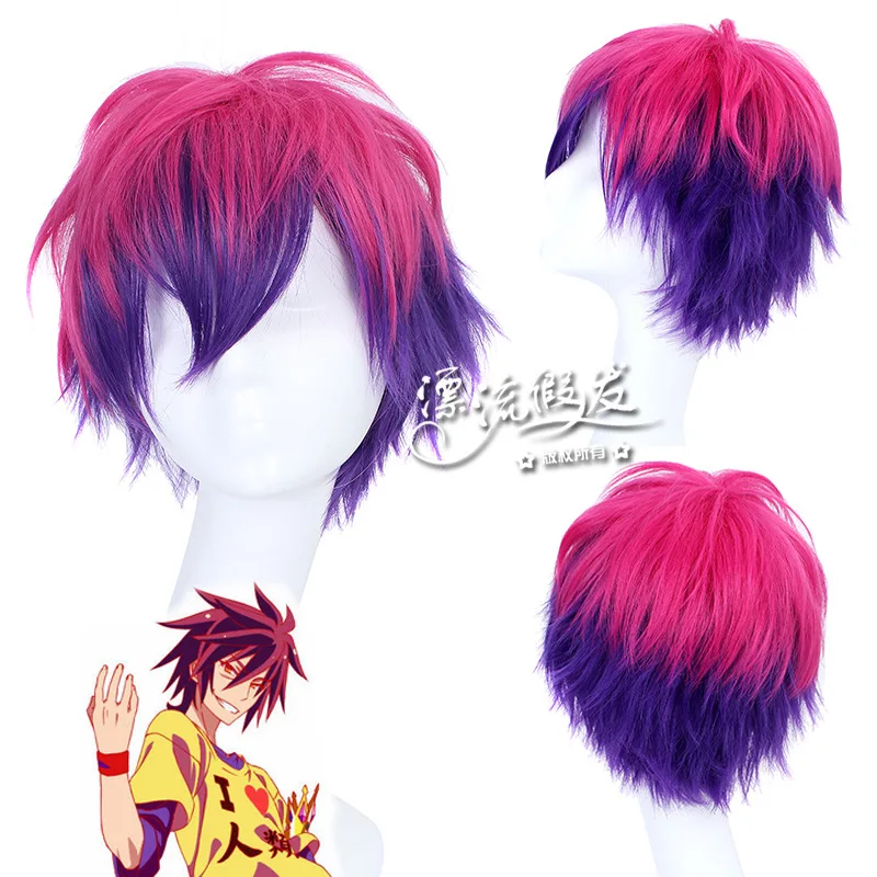 Anime No Game No Life Sora Cosplay Chaussures, Bottes, Perruque Dégradée Rouge, Cheveux Courts, Accessoires de ixd'Halloween, Sur Mesure