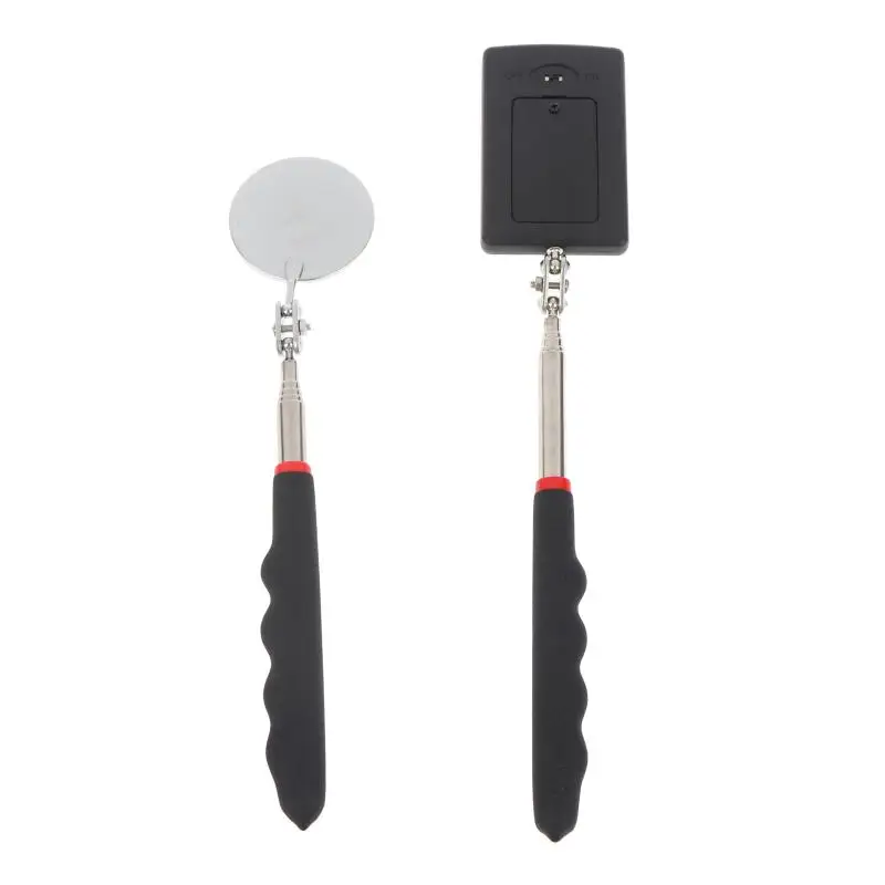 Car 360 Swivel Telescoping LED Light Flexible Inspection Mirror For Extra View Square Car Inspection Repair Tool Detection Lens