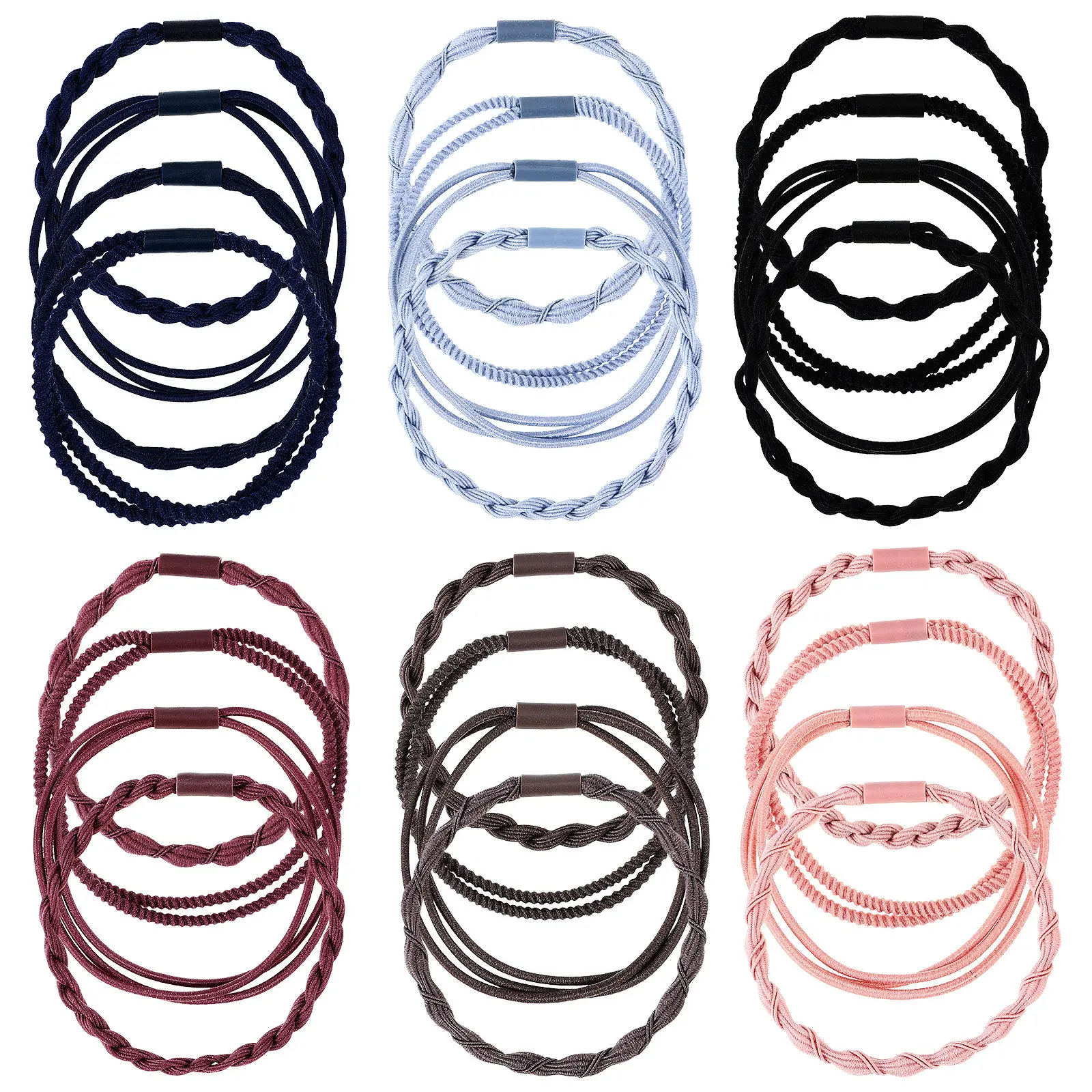 

Набор из 24 эластичных резинок для волос: не повреждают волосы, компактные, портативные, разнообразные стили, подходят для различных причесок, резинки для хвоста