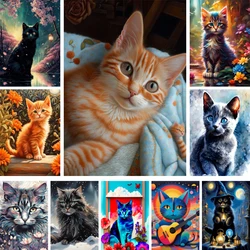 Animal Pet Cat Printed Fabric 11CT Cross Stitch Patterns DIY Embroidery Hobby Craft Painting Handmade For Adults Stamped Sales