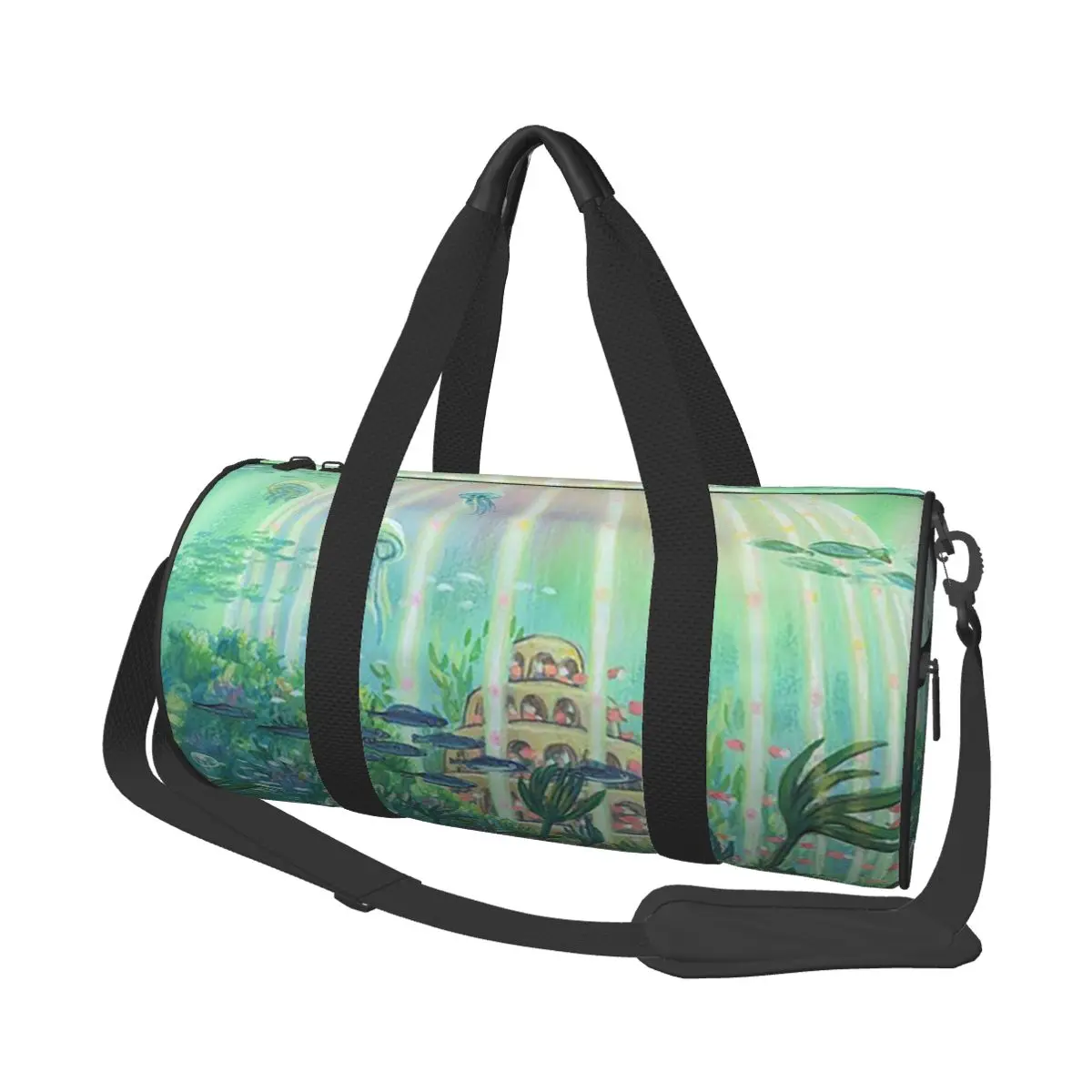 

Ponyo Painting Anime Underwater Large Duffle Gym Bag Multi-Functional Duffle Travel Bags Handbags Fitness bag