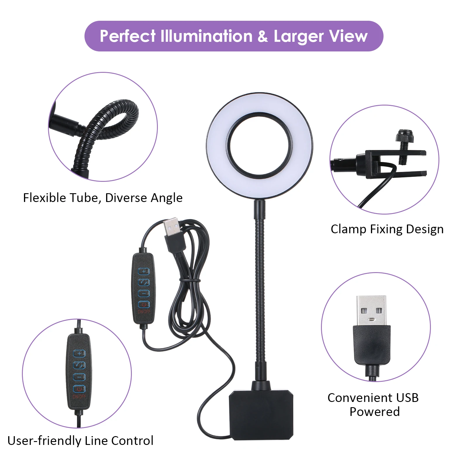 D C 5V 7W 18 LED Aquarium Light Fish Jar Clamp Clip View Lamp USB Dimmable Flexible Bendable Portable Aquarium Light 3Colors