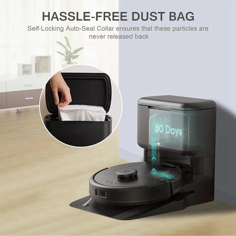 Saco de pó de substituição para aspirador robótico, adequado para Eufy L50 SES L60 SES Series, Conga Home 10000, 8090 Ultra, 9090 AI