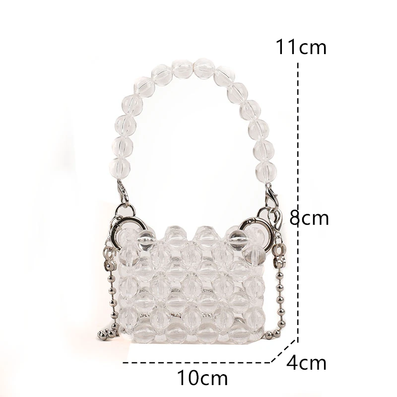 Fashion Woven Pearl Ladies Crossbody Messenger Bag Summer Bohemia Beach Shoulder Pack Small Solid Beading Design Handbag Purse