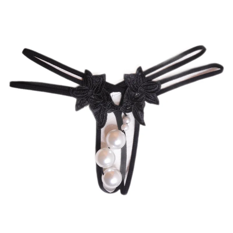 

Большой размер, сексуальное женское белье, с крупными жемчужинами, для улицы, с открытой спиной, стринги без застежек