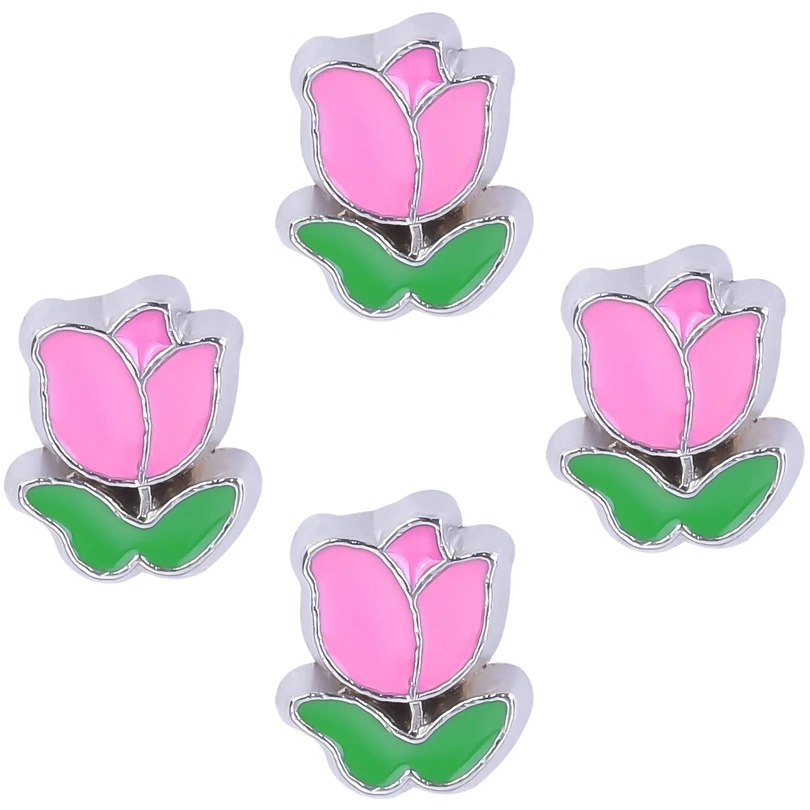 20Pcs/Lot Mix Enamel Sakura Daisy Flower Floating Charms Diy Rose Sun Flower кулон For Memory Relicario Locket Jewelry Making