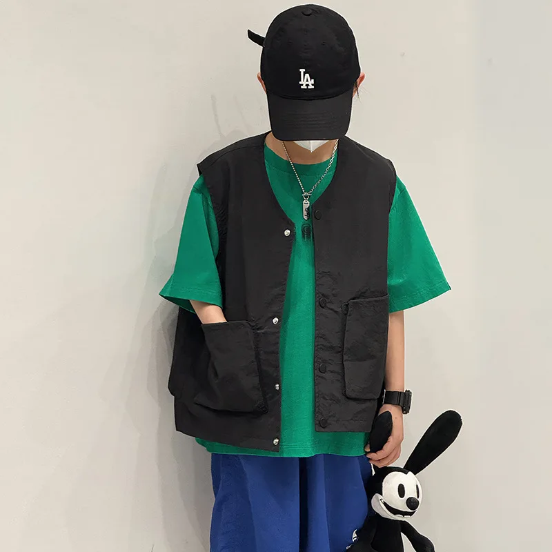 Baoduo children's clothing children's vest boys spring and autumn spring tooling vest baby spring clothing boys vest