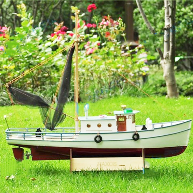 

1/25 Remote Control Simulation Fishing Boat Model Log DIY Assembled Model Kit Brush Motor Adult Toy