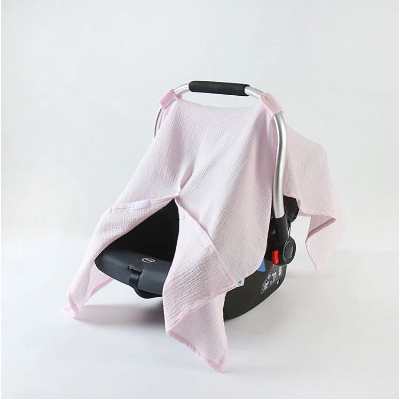 Baby Safety Seat Cover Unshade  Trolley Basket Cover Cotton Gauze Breathable Windproof and Sunscreen Baby Cover Cloth