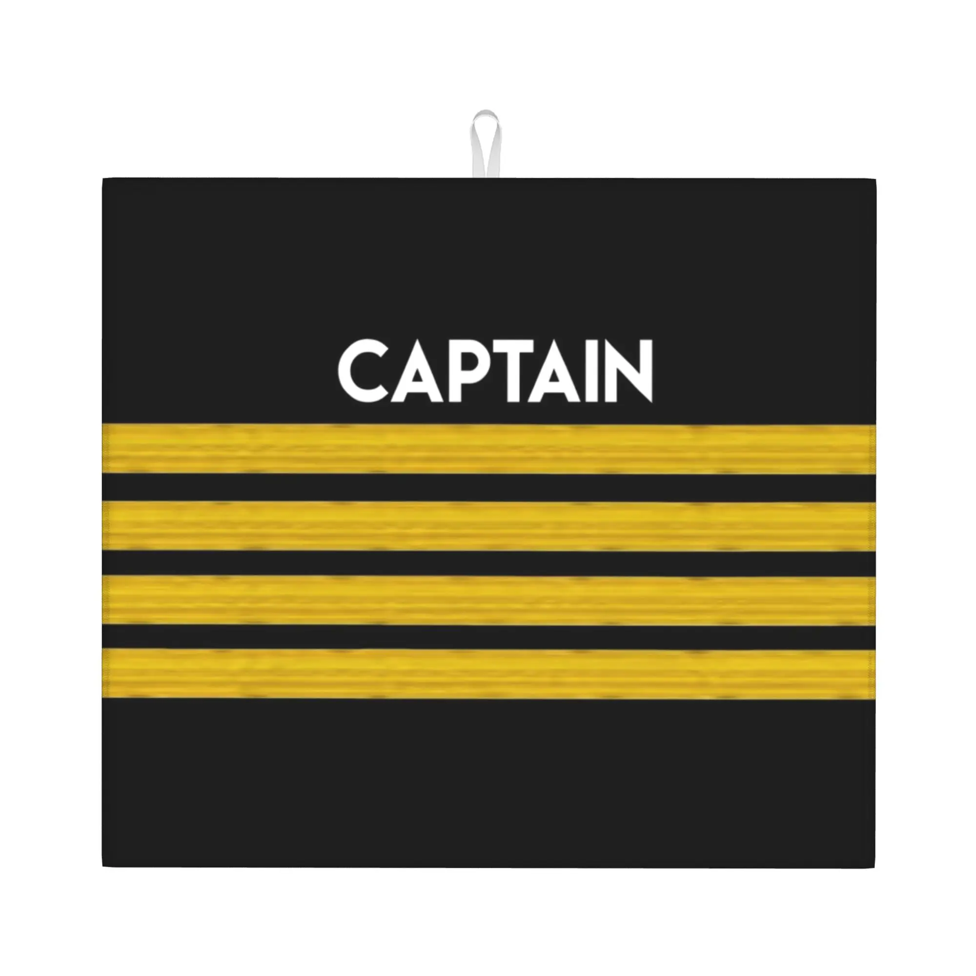 Captain Stripes Epaulettes Drying Mat For Kitchen Waterproof Reusable Aviation Airplane Pilot Bathroom Countertop Protector Mat