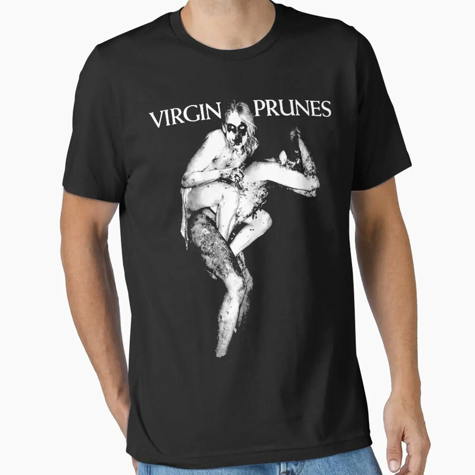 virgin prunes designed and sold by SOOG vintage Washed Stretched Breathable Slightly Versatile Unisex Top For Everyday Wear
