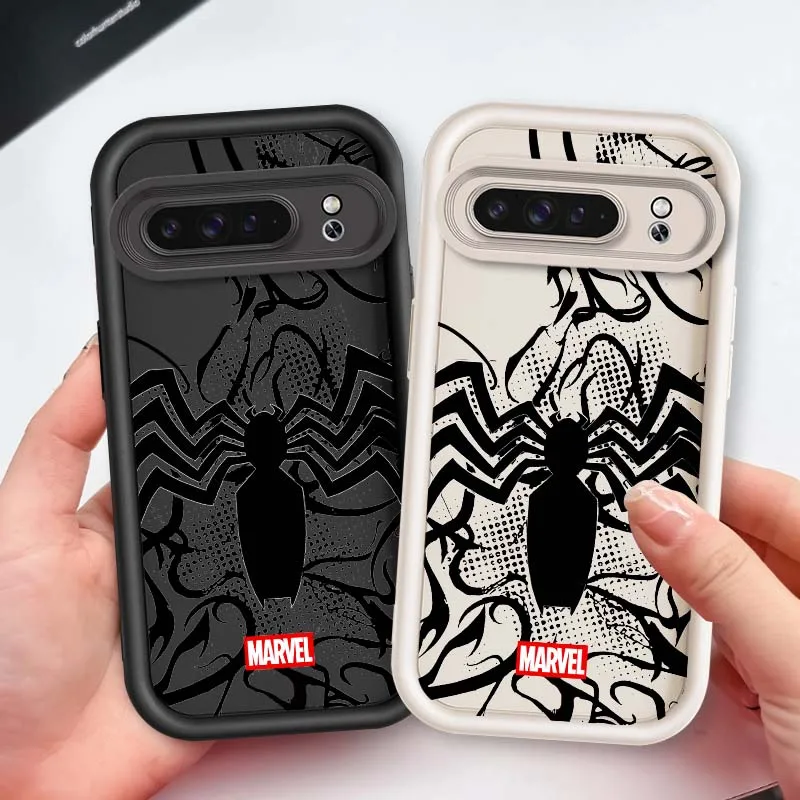 Marvel Spider Man Black Widow For Google Pixel 9 8A 8 7 7A Pro XL 5G Eye Ladder Phone Case Soft TPU Shockproof Cover