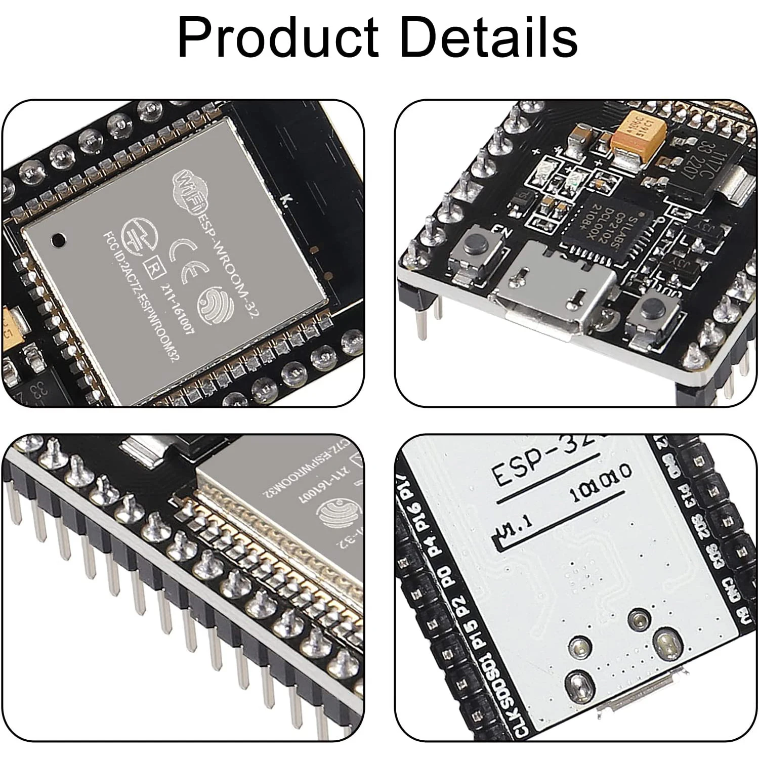 ESP-32S ESP32 CP2102 38 Pin Development Board 2.4 GHz Dual Core WLAN WiFi + Bluetooth 2-in-1 Microcontroller ESP-WROOM-32 Chip