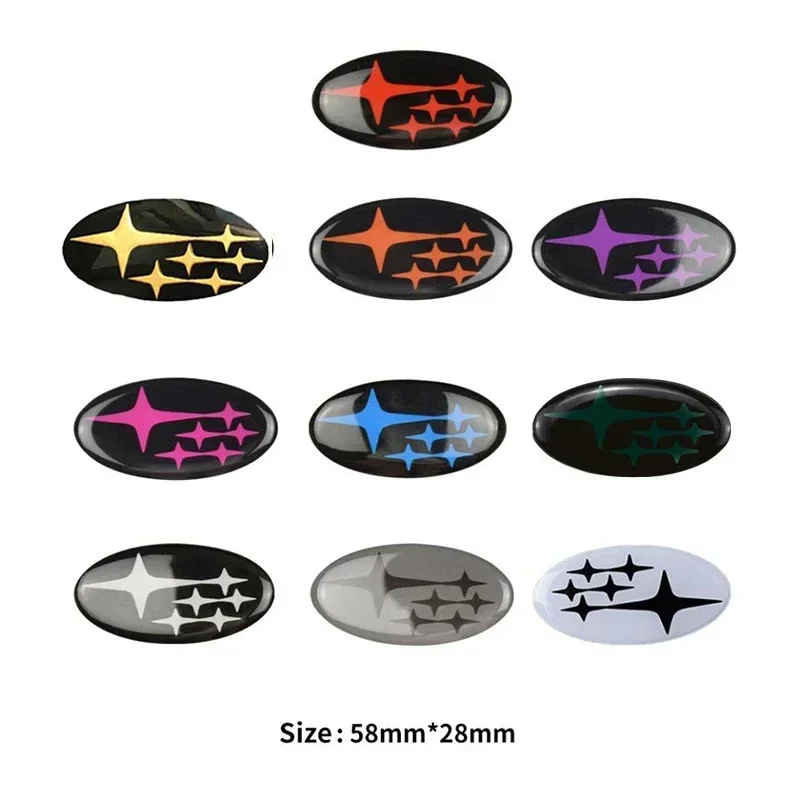 58x28mm Epoxy Car Steering Wheel Emblem Sticker Auto Decorative Badge Decal for Subaru XV Forester Impreza Tribeca STI WRX BRZ