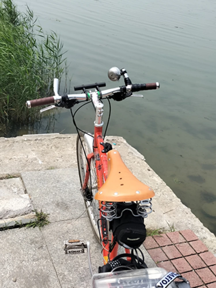 G98 Fahrradsattel aus reinem Rindsleder, handgefertigt, Sitzkissen, Fahrrad, Sport, Retro, Vintage, Fahrrad, Fahrradsattel – Detail 3