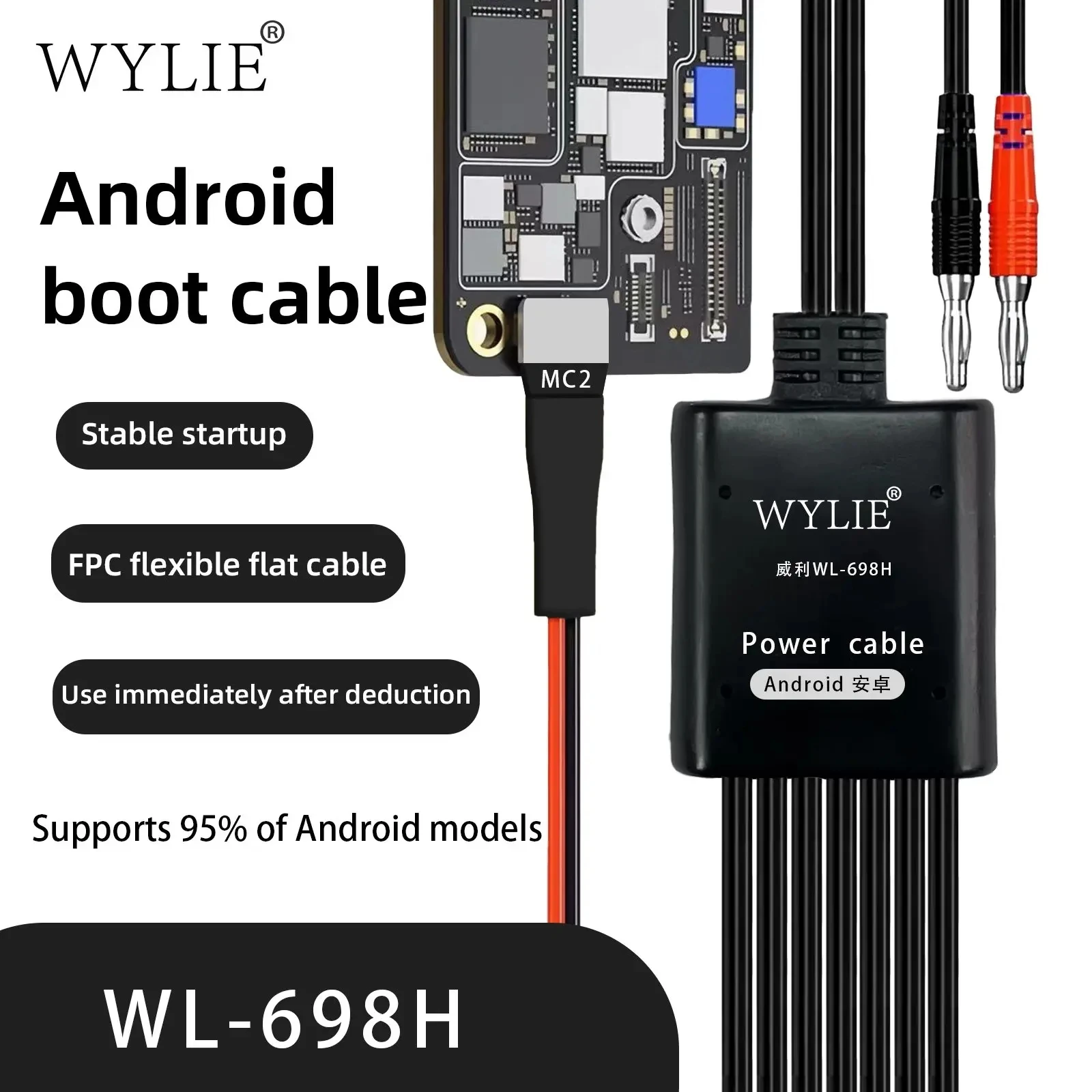 WYLIE WL-698H Power On Cable Suporte 95% Android Mobile Phone Repair Power Boot Flex Repair