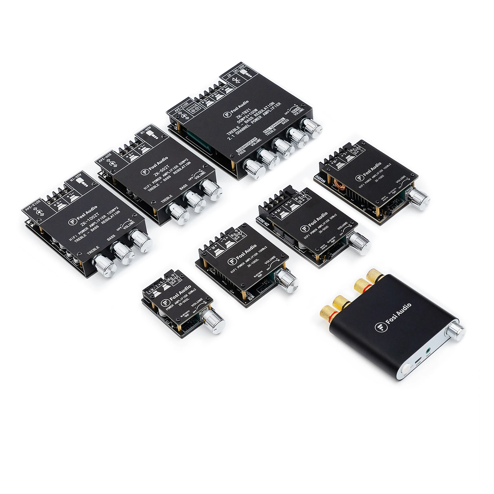 Fosi Audio 2.1 canali Bluetooth 5.0 scheda amplificatore Mini Audio Stereo Wireless modulo amplificatore AUX digitale ad alta potenza per altoparlanti