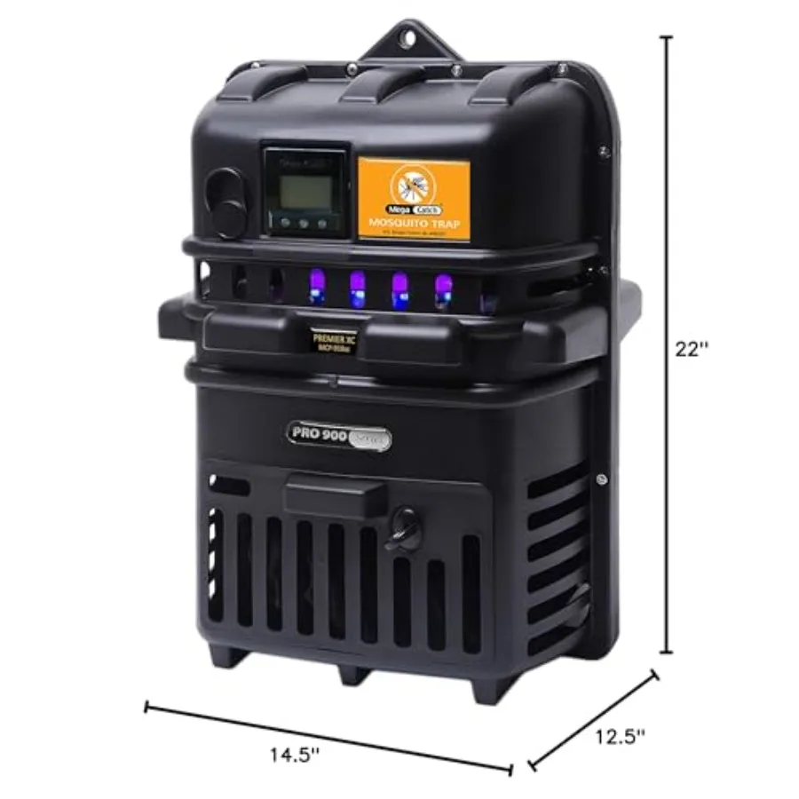 Outdoor mosquito trap for yard patio use, durable plastic construction, black color, covers 1 acre with effective fly, gnat, sa