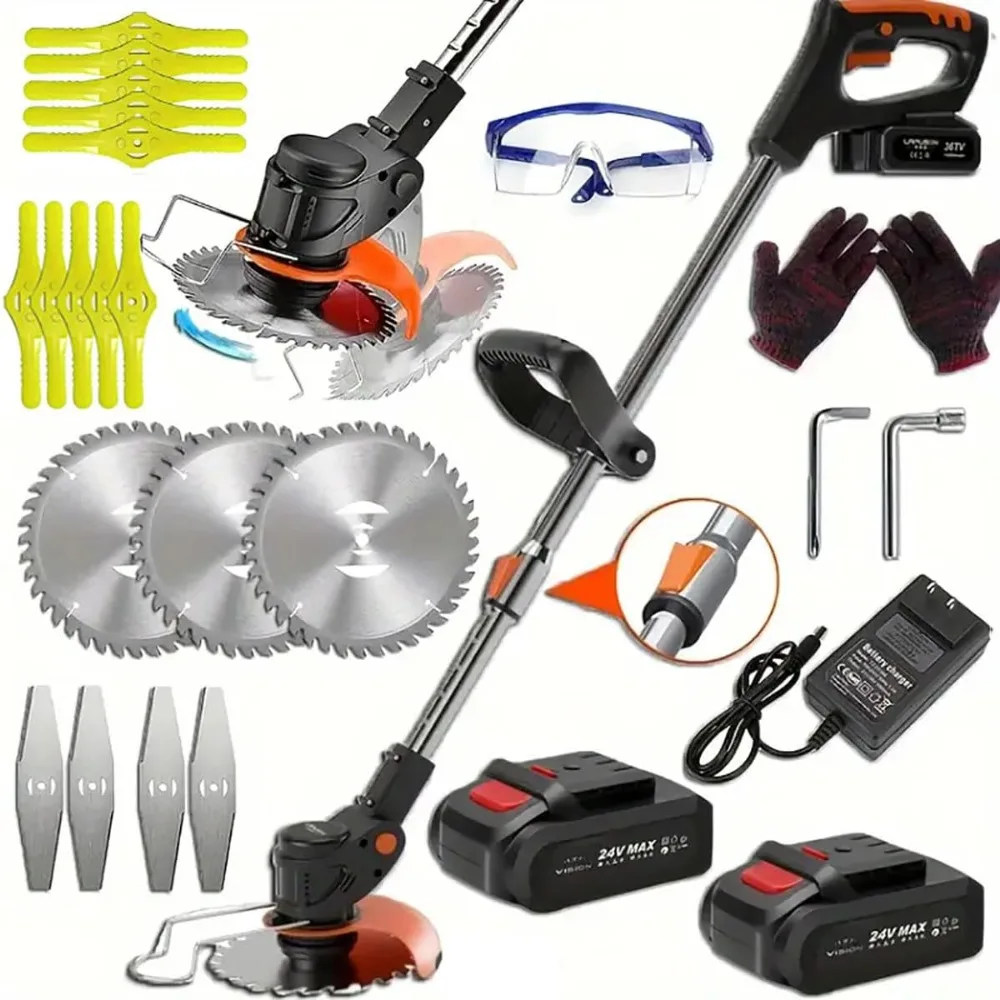 Akku-Grassentrimmer, batteriebetriebener Rasentrimmer mit 24 V, elektrischer Rasentrimmer ohne