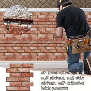 Self-adhesive 3D Wall Panels, Peel and Stick, Subway Tile, Brick Wallpaper, Retro Bathroom label, fireplace, 10pcs 10 Main Sales Adhesive Floor - №8