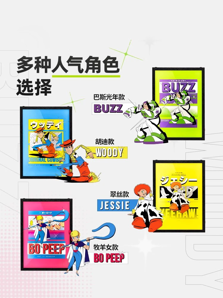 

Toy Story Series Anime Peripheral Toys Buzz Lightyear Peripheral Intelligent Picture Frame Lights Desktop Ornaments Holiday Gift