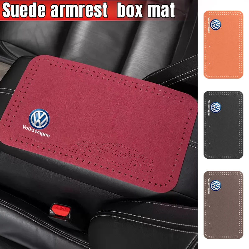 Car Armrest Mats Memory Foam Arm Rest Cushion Interior Accessories For VW GTI Polo Golf Passat Tiguan Arteon Touareg Taigo Caddy