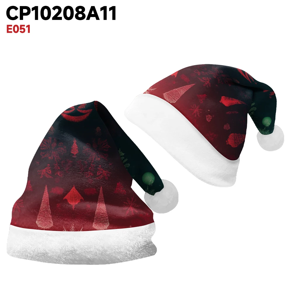 Red Blunt Christmas Hat Printed Winter Fashion Party Daily Outing First Choice