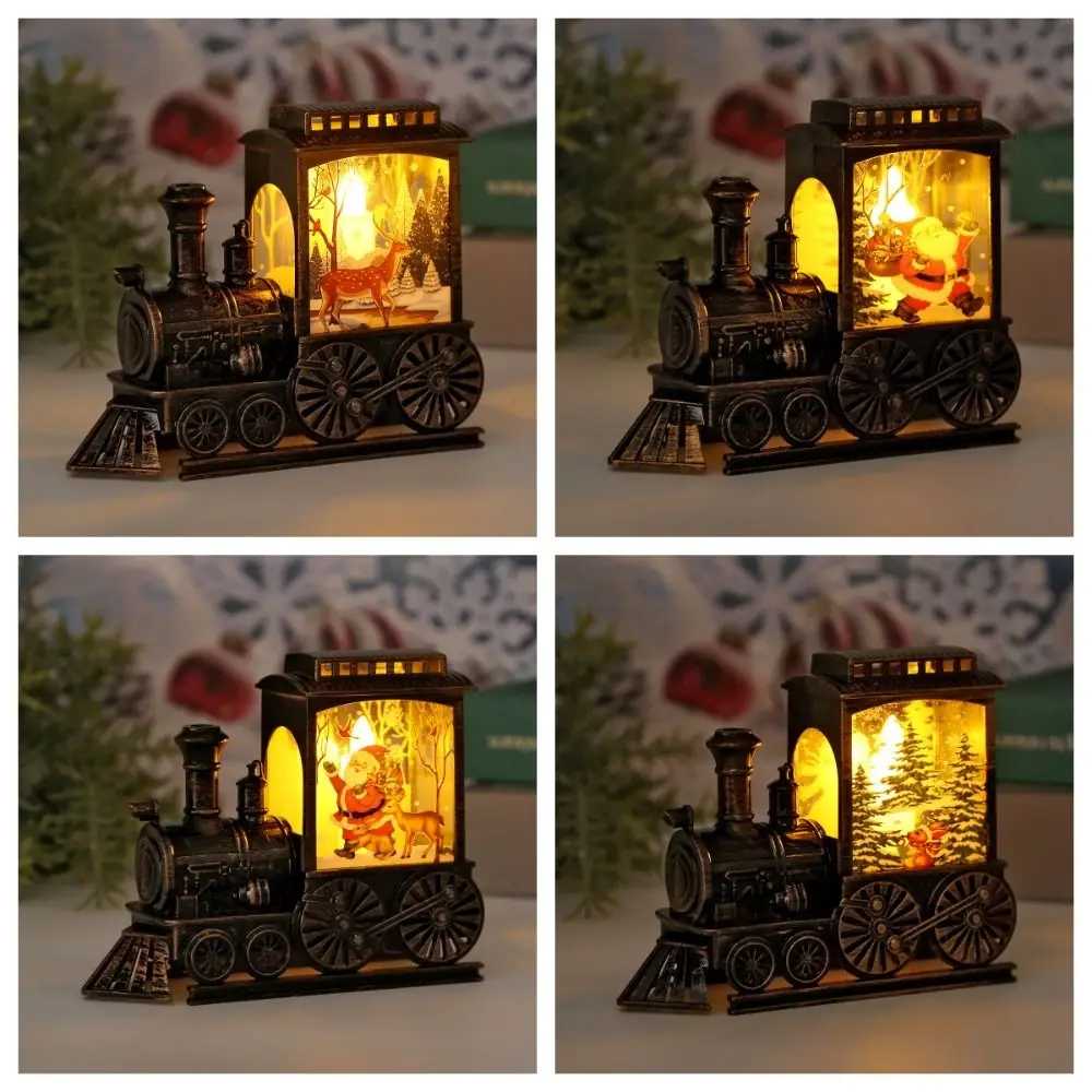 Vintage Gifts Train Christmas LED Night Lights Indoor Outdoor Battery Powered Hanging Lanterns Desktop Home Decoration