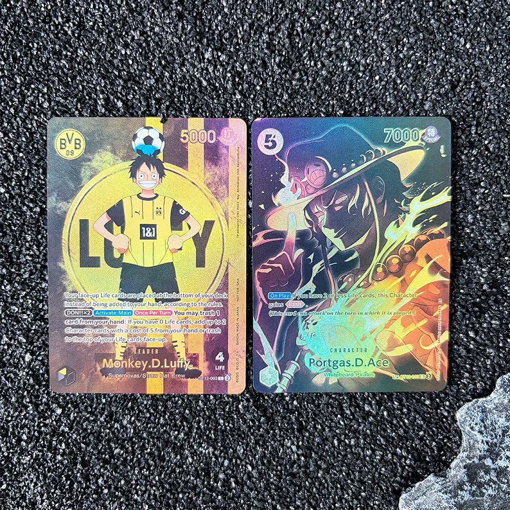 

Коллекционная карта для карточной игры Anime Proxy OPCG: D.Luffy D.Ace, самодельная одиночная карта, высококачественная реплика, английская фольгированная карта, подарок