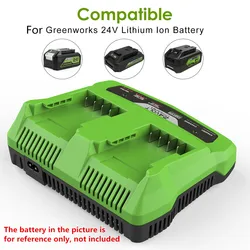 For Greenworks 24V charger High quality New double charging port 1.5A li-ion battery Charger for Greenworks 24V Li-ion battery