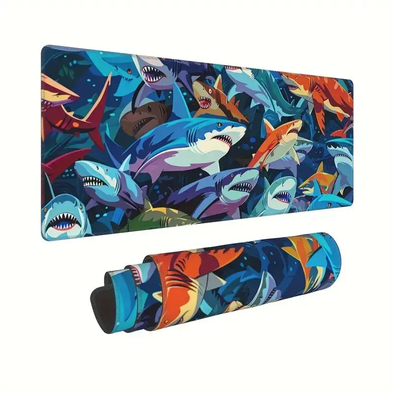 

Cartoon Shark Gaming Mouse Pad Non-slip Rubber Bottom Office and Gaming Computer Desk Pad Premium E-sports MousePad