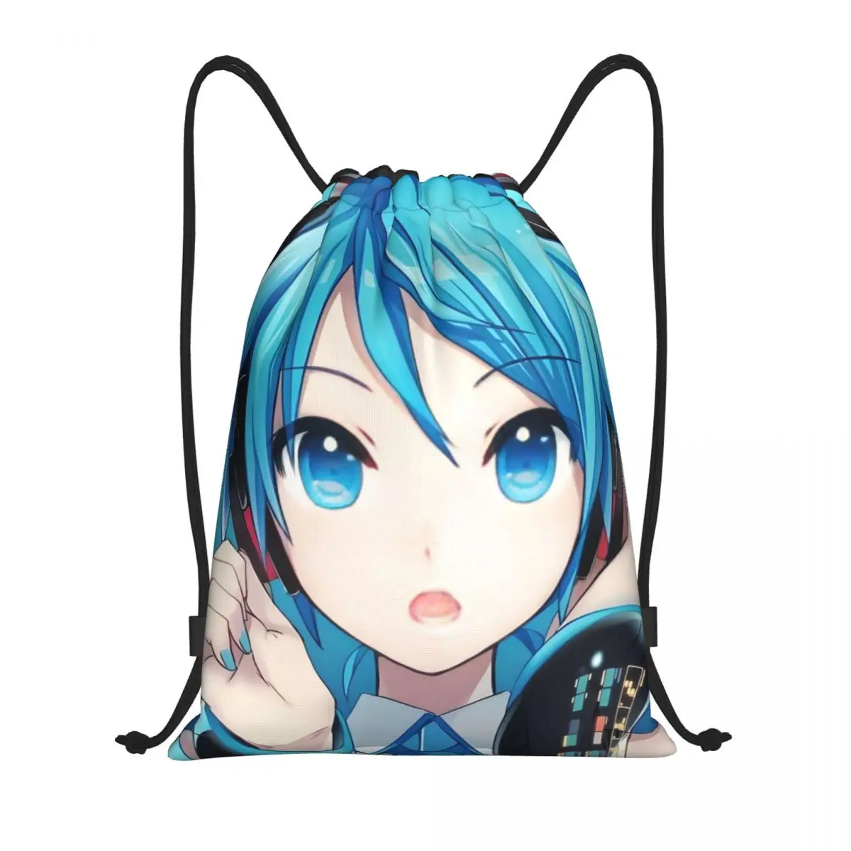 

Anime H-Hatsuned M-Mikus Fashion Brand Drawstring Backpack Sports Gym Bag for Women Men Singer Training Sackpack