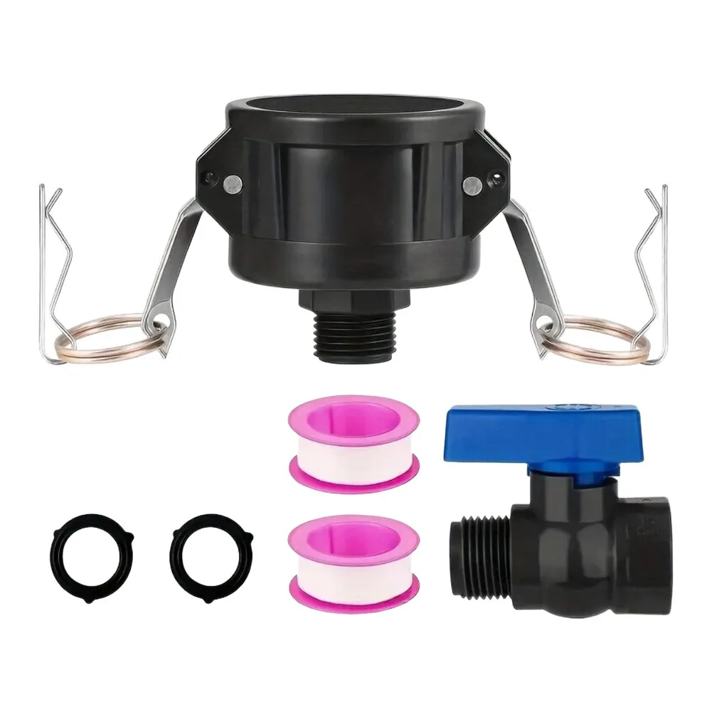 For IBC Tote Adapter 2'' Cam Lock To 3/4'' Garden Hose Fittings Adapter Plastic Garden Hose Shut-Off Ball Valve