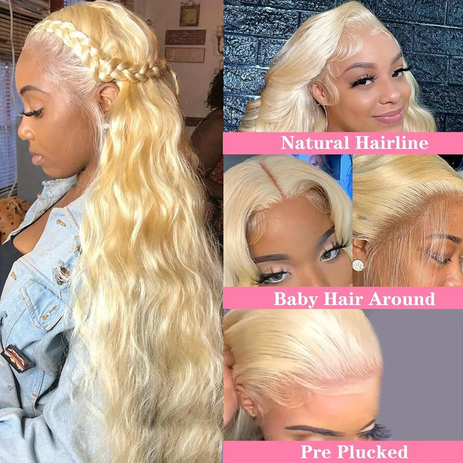 

Blonde Body Wave Human Hair Wigs 613 Lace Front Wigs Human Hair 200 Density Color 613 Pre Plucked 13X4 Hd Lace Frontal Wigs